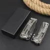 Top Quality MB T-1 Strong Tactical Folding Knife Z-wear Black Titanium Coating Stone Wash Blade CNC TC4 Titanium Alloy Handle Pocket Folder Knives with Retail Box