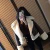 Women's Jackets Short Faux Lamb Fur PU Leather Jacket Lapel Quilted Women Moto Biker Zipper Outerwear Parkas Winter Over Coat Y2K