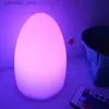 Nattljus D11*H19cm LED Egg Night Lights Raddbara trådlösa dekorativa lysande bordslampor med 16 färger som ändrar fjärrkontroll 1 st Q231114