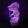 Ночные огни 3D Digital Monster Agumon Рисунок Визуальный светодиодный ночник Аниме Digimon Настольная лампа для детей Освещение спальни Декор Подарок Q231114