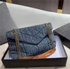 Kvällspåsar designers kvinnor tvättade denimväska mode klassisk flap väska messenger väska shopping väskor lyx handväska handväska kedja yyssll888hot#