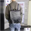 Sac à dos Hommes Cuir Vintage Pour Adolescent Ordinateur portable PC Sacs portables Designer Garçons Voyage Mince École De Luxe Mochila Drop Livraison Lage Dh1Hk