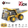 Transformation Toys Robots 1 24 9Ch RC Eloy Dump Truck Car Engineering Fordon Forklift Tung grävmaskin Fjärrkontrollbil Toys For Boys Children's Giftl231114