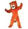 Kerst Orange Long Fur Lion Mascot Kostuum Cartoon thema Karakter Carnaval Unisex volwassenen Maat Halloween Verjaardagsfeestje Fancy Outdoor Outfit voor mannen Women