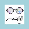 Autres fournitures de fête d'événement Disco Kaléidoscope Lunettes Rainbow Crystal Lentilles Prism Diffraction Glass Eye Wear Holiday Dance Punk G Dht36