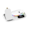 Car 4 in 1 Fast Wireless Charger Clock Pad for iPhone 13 12 11 Pro Wireless Charging Stand for Apple Watch 7 6 SE/AirPods Pro