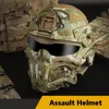 Skidhjälmar Assault Helm Tactical Mask Integrated Modular Design Buildin Communication Headset Antifog Fan Byte av linser 231113