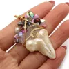 Naszyjniki wisiorek wykwintne naturalne słodkowodne perłowe barokowe nieregularne 30-50 mm urok uzwojenia biżuteria
