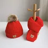 Gorras Sombreros Otoño e invierno sombrero para niños bufanda conjunto de dos piezas invierno cálido polar niño y niña oso sombrero de lana pañuelo para el cuello 231114