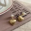 Orecchini a bottone moda amore cuore orecchino per le donne ragazze festa di nozze perla dolce regalo di gioielli E555