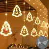 Kerstdecoraties LED-gordijn Lichtslingers Kerstversiering voor thuis Gelukkig jaar 2024 Slaapkamer Buiten Binnen Wanddecoraties 231113