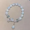 Länk armband koreansk modeimitation opal armband enkel hänge monssten kristallpärla fjärilsmycken gåvor