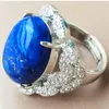 Pierścienie klastra lapis lazuli carnelian Jaspe Crystal Opal Rhodorite uakite aventurynowy sodalit owalny pierścień koralika WFH1078