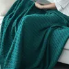 Coperte Verde scuro Copridivano Coperta Copriletto in lana stile nordico lavorato a maglia Tovagliolo decorativo Casual