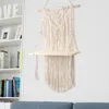 Tapissries Bohemian Macrame Wall Hanging Shelf Tapestry Art Organizer Ornament Floating For Room Bedroom Birthday Present