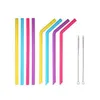 Drinking Straws Sile Sts 24 Styles Food Grade Fold Drinks Recycling Cocktail Candy Color St Party Supplies Straight Drop Delivery Home Dhxuc