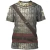 T-shirts pour hommes T-shirts pour hommes d'armure médiévale d'été T-shirts pour hommes drôles à col rond en polyester hauts à manches courtes en vrac T-shirts occasionnels chemise surdimensionnée pour