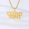 Pendant Necklaces Personalised Custom Name For Men Stainless Steel Gold Color Big Crown Letter Curb Chain Jewelry Gift 231113