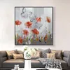 Paintings Abstract Flowers With Butterfly Painting On Canvas Hand Painted Oil Handmade Decorative Wall Art ForLiving Room