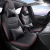 トヨタカローラクロスSUVフェイクレザーフルセット互換性のあるエアバッグシートプロテクターカスタムフィットオートパーツブラックの車の特別なシートカバー