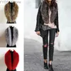 Scarves Natural Color Fox Faux Fur Collar Scarf Winter Big Size Scarves Warp Shl Neck Warmer Stole Muffler with Clip Loops YQ231114