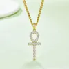 J002 bijoux chinois conceptions simples plaqué or jaune 925 argent Sterling 3mm 4mm 5mm VVS Moissanite pendentif croix catholique