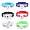 Bangle 15PCS Snap Jewelry Candy Colors Silicone Bracelet For Women Heart Love Charm 18mm Leather Bracelets