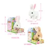 Electric/RC Animals Robot Rabbit Toy Rabbit Electronic Rabit Pet Walking Jumping Inteativo Animal Toys for Girls Fils Birthday Gifts 230414