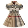 Het Selling Girls Dress High Quality Children's Clothing 2024 Spring New Short Sleeve Stripe Dress Fashion Princess Dresses