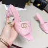 Designer Kvinnor Mid-heel tofflor Fashion Leather broderade sandaler Kvinnors sexiga bankett Shoelace Box Heel Höjd 6 cm stor storlek 35-42