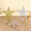 Dekoracje świąteczne Tree Topper Star Gold Srebrny Glitter Pięcioczęściowy wisiorek Świąteczny Ozdoby górne do domu Navidad Decor