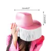 Berets Q1fa Tassel Cowboys Hat Cowgirl Bachelorette Party Bridal Bride Fedora