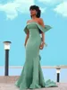Elegant Mint Green Mermaid Evening Dresses Back Strapless Satin Special Ocn Gowns Women Prom Party Wear Custom Made 328