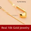 2024 Stud Zhixi Real 18K Gold Drop Earrings AU750 Fine Jewelry Grain Ear Wire Wedding Trendy Party Gift for Women