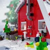 Blockerar Creative 2159pcs Christmas Tree Winter Village House With Lights Model Building Moc Snow Hut Mini Bricks Toys Xmas Gifts 231114