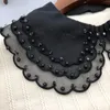 Papillon tinta unita colletto finto per donna camicia di pizzo spallacci staccabili accessorio di abbigliamento falso femminile