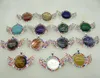 Hänghalsband 1st säljer natursten kvarts kristall tiger opal öga runt formade för diy smycken gör halsband kvinnan man