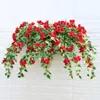 Decorative Flowers Artificial Hanging Basket Fake Plants Bouquets Bougainvillea Silk Vine For Home Patio Lawn Garden Decoration