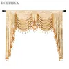 Gardinen im europäischen Stil für Wohnzimmer, Schlafzimmer, Esszimmer, Royal Luxury Volant Pelmet Windows Swag Curtain Wedding Backdrop Stand 230413