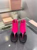 Fashionabla stickade elastiska sandaler med hög bindning, yttersula med icke-glidgummi med tåklippdesign, standardstorlekar 35-40