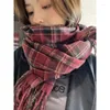 Eşarplar 2023 İmitasyon Kaşmir Kadın Eşarp Kış Tepeli Tarz Vintage Ekose Scarve Pashmina Mujer Battaniye Sarma Şal Pareo