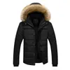 メンズダウン2023ウィンタージャケットメンズ衣料品品質サーマル厚いコートスノーレッドブラックパーカーオスの暖かいアウトウェアファッションハット取り外し可能