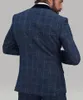 Garnitury męskie (kamizelka spodni) kamizelki Men Plaid Business Suit 3-częściowy wieczór ślubny Tuxedo dla mężczyzny 2023