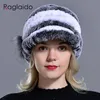 BeanieSkull Caps Winter Konijnenbont Caps voor Dames Bont Bloemen Natuurlijk Rex Bont Hoeden Elastische Mutsen Warm Mode Dames Sneeuwhoed LQ11205 231113