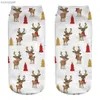 Barnstrumpor 1pairs jul Ny 3D -tryck Santa S Big Children Ny julklapp unisex en storlek jul barnl231114