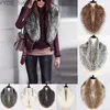 Scarves Natural Color Fox Faux Fur Collar Scarf Winter Big Size Scarves Warp Shl Neck Warmer Stole Muffler with Clip Loops YQ231114