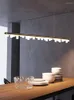 Pendant Lamps Long Bar LED Light Aluminum Acrylic Horizontal Hanging Lamp Dining Room Kitchen Modern Nordic Lighting