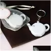 Party Favor Love Is Brewing Teapot Plastic Measuring Tape Keychain Portable Mini Key Chain Christmas Gift Favors Za1221 Drop Dhl65