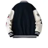 Męskie sztuczne mężczyzn Varsity Baseball Bomber Kurtka Hip Hop Harajuku Bone Letter Patchwork Leather Jackets Streetwear Women Unisex College Coats