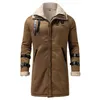 Men's Jackets Waxed Canvas Men Winter Coat Lapel Collar Long Sleeve Padded Mens Thick Casual Wine For